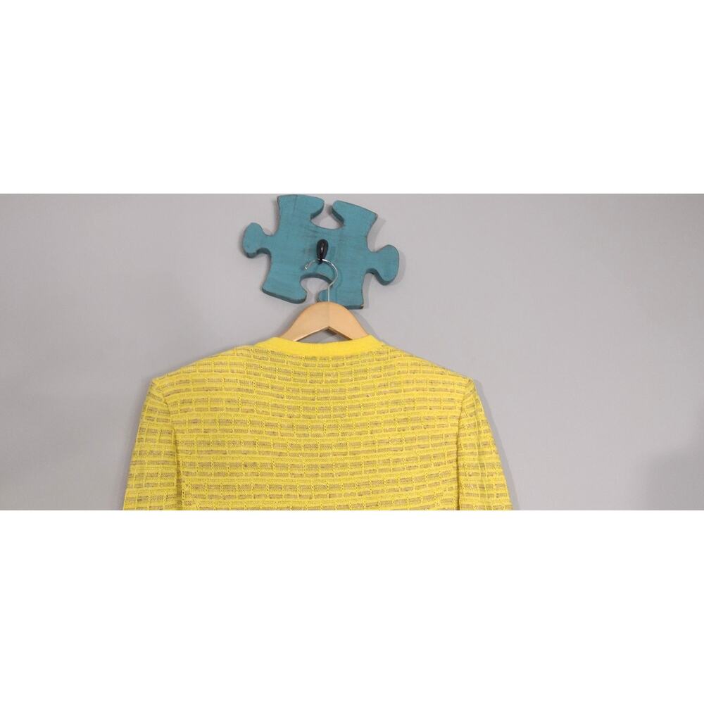 St. John Collection Multicolor Yellow Button Front Cardigan Sweater Size 12 - Picture 13 of 16